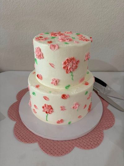 Baby shower two tier cake
