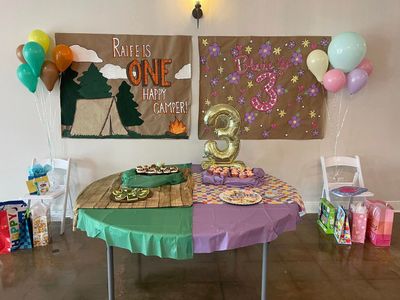 Birthday camping brave dual theme