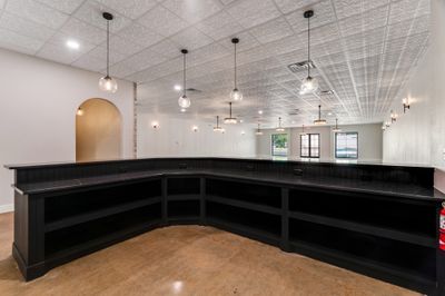 Corner bar with shelving