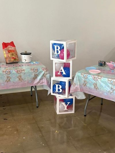 Gender reveal baby letter boxes