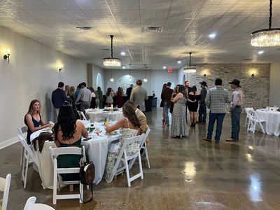 Wedding reception guests seated